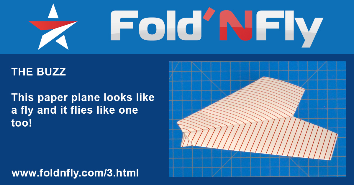 Fold 'N Fly » The Buzz Paper Airplane Template » Download and Print
