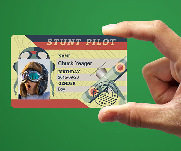 Sample Customized Pilot's License ID Card