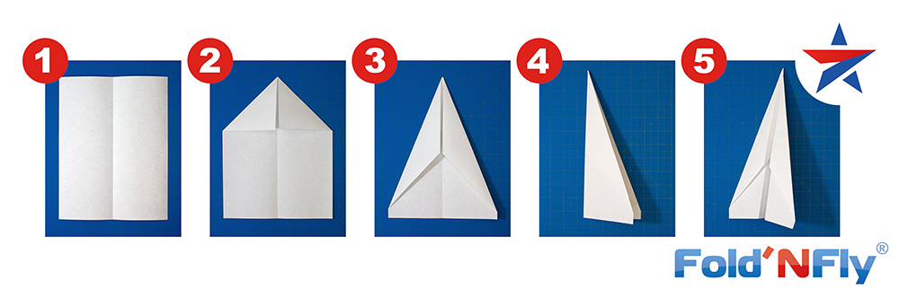 Step by step folding instructions for how to fold a dart paper airplane