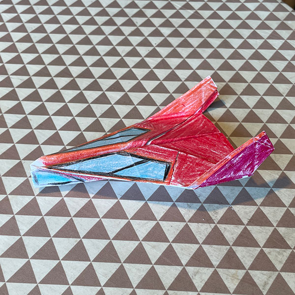 Personalized paper airplane sent in by a reader