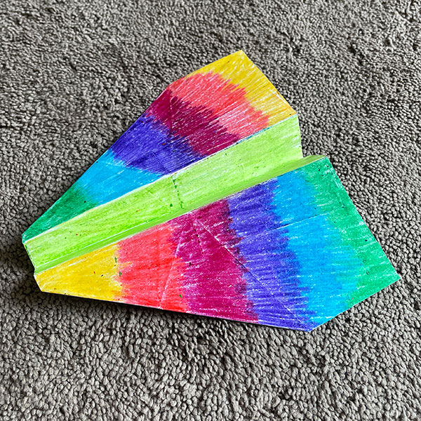 Personalized paper airplane sent in by a reader