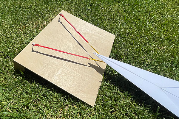Wooden Plank with Nails paper airplane launcher