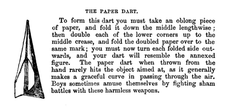 First published paper airplane instructions