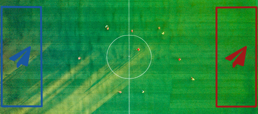 Overhead view of field