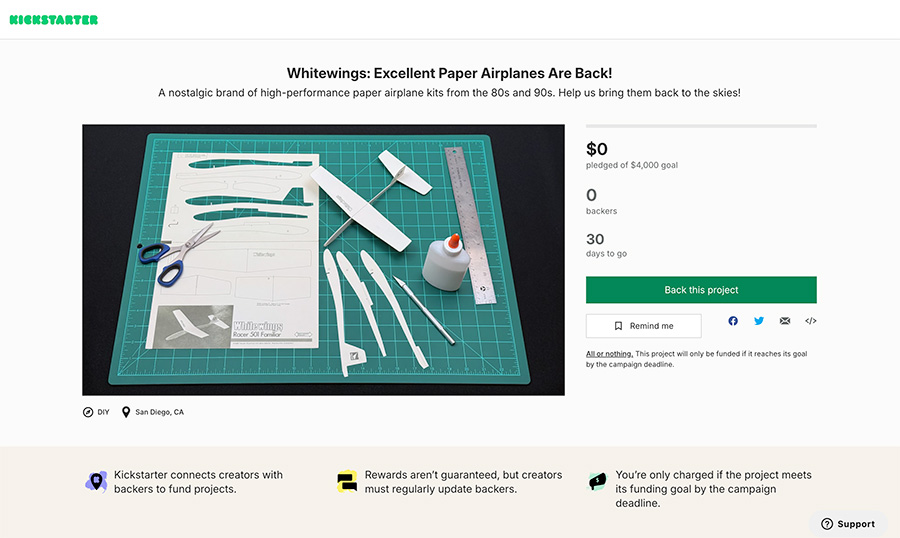 Whitewings Kickstarter