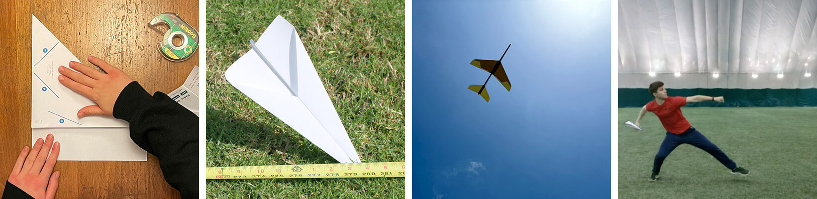 Paper airplanes of different sizes