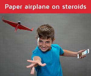 Battery powered paper airplanes