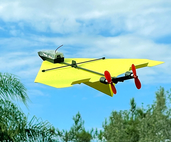 Battery powered paper airplanes