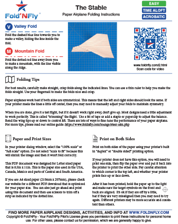 Ejemplo de instrucciones imprimibles para aviones de papel